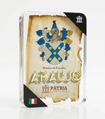 Brasão da Família Araújo Acrílico 3D 10x14,5x1,5 Pátria Cidadania