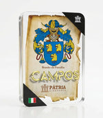 Brasão da Família Campos Acrílico 3D 10x14,5x1,5 Pátria Cidadania